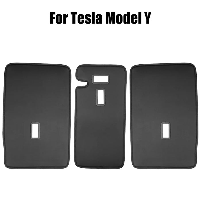 Custom Fit Rear Trunk Kick Guard for Tesla Model 3 and Model Y in Black Faux Leather