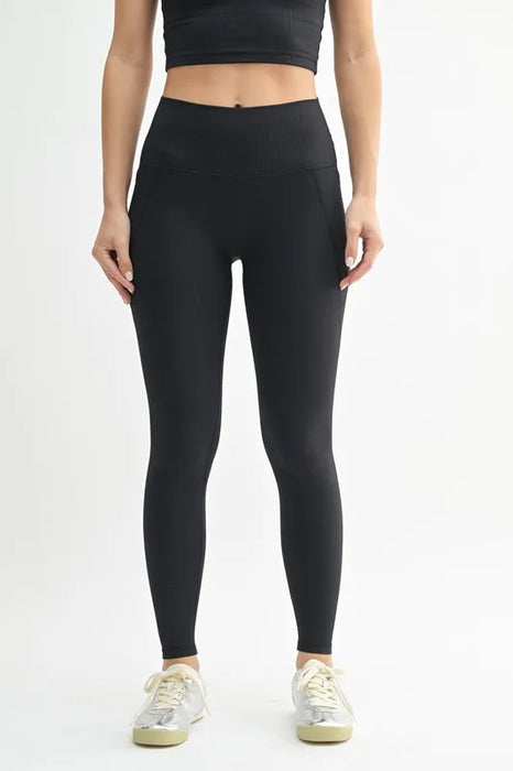 Soft ribbed high waisted leggings in a comfortable and flattering fit, perfect for lounging and light workouts.
