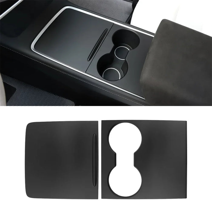 Matte ABS Tesla center console wrap with card slot for Model 3 and Model Y