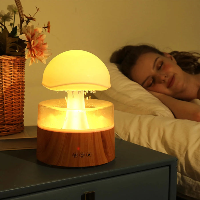 Mushroom Rain Cloud Humidifier – 7-Color LED & Aromatherapy Diffuser for Relaxation & Skin Hydration - Samanta Factory
