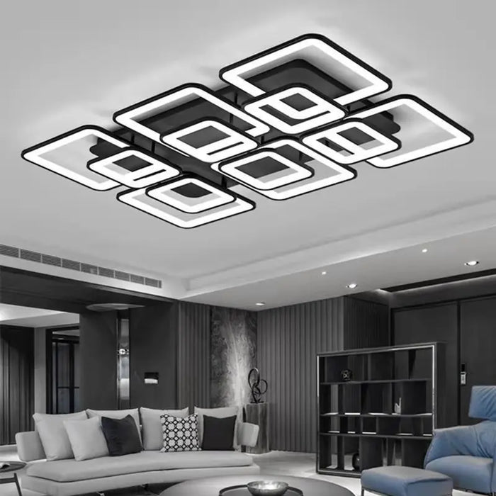LED Ceiling Light – Modern Geometric Design with Remote Dimming - Samanta Factory