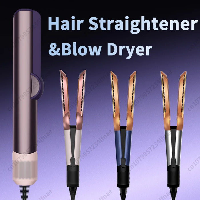 2-in-1 Hair Straightener and Dryer – Fast Heat Styling Tool with Negative Ions