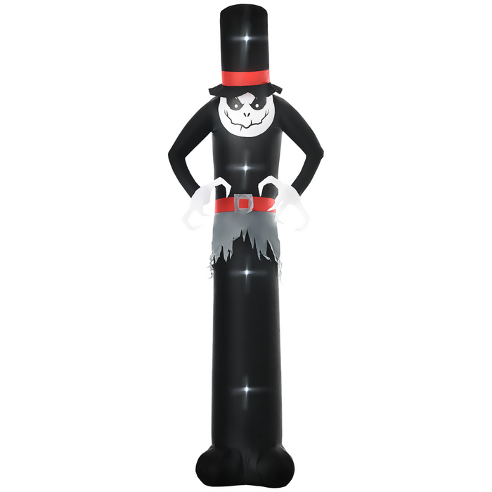10 ft inflatable Halloween skinny ghost with LED tall hat, waterproof for indoor and outdoor decoration