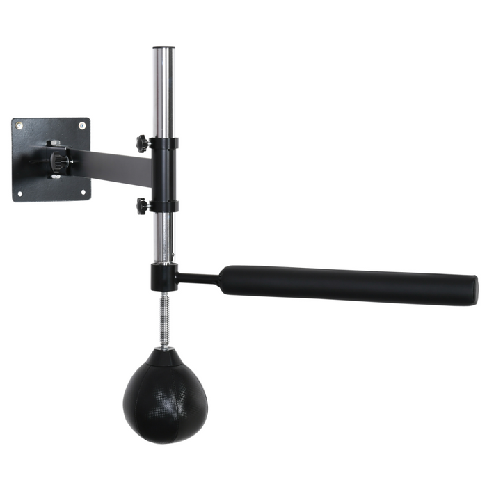 Wall-mounted speed ball trainer with adjustable height and steel bracket for boxing and MMA training