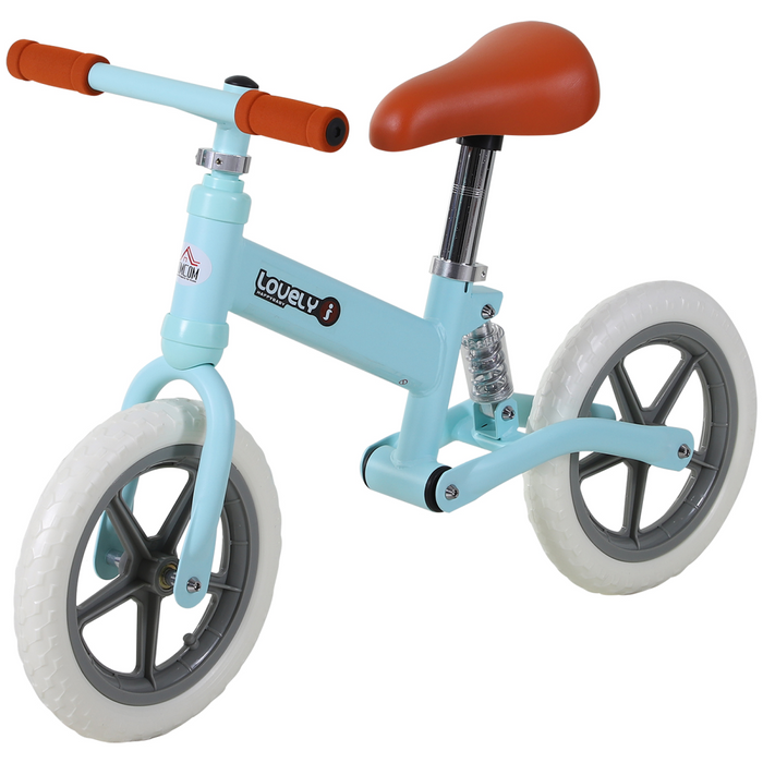 Toddler balance bike with metal frame, adjustable seat, and anti-slip tyres for children aged 2 to 5
