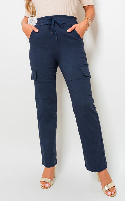 Women’s Florence cargo trousers with multiple pockets and adjustable drawstring waist