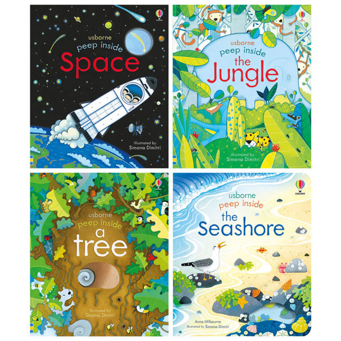 Peep inside gift set featuring interactive board books for kids, with colorful illustrations and lift-the-flap pages.