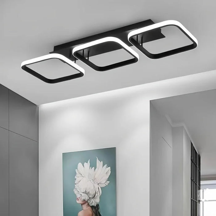 Modern black frosted Nordic ceiling light with dimmable LED and aluminum design
