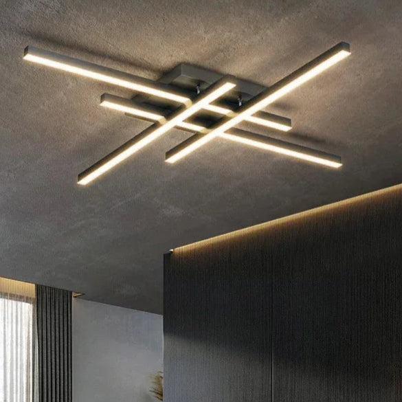 High voltage resistant LED ceiling light fixture for modern interior spaces