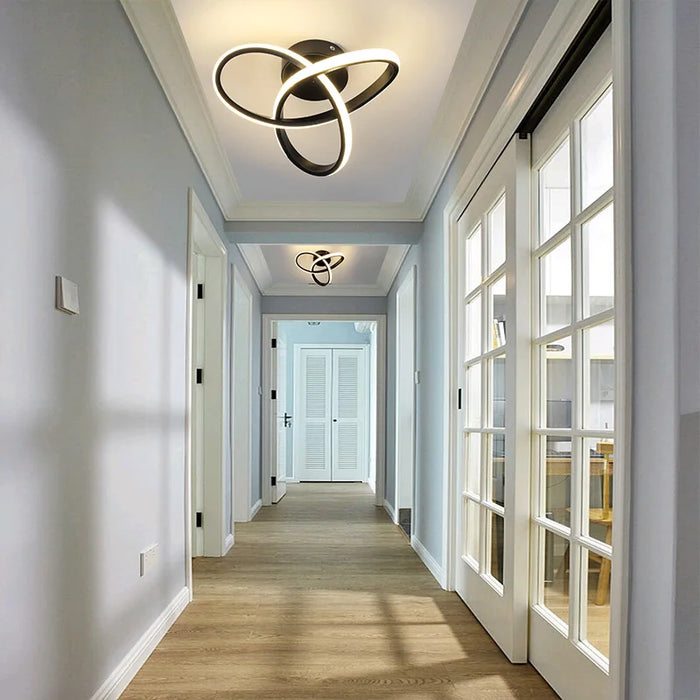 Modern dual-ring LED ceiling light for living room and home interiors