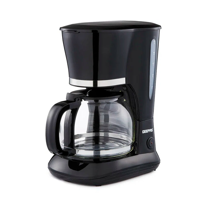 800W drip coffee maker with 1.5L glass carafe and reusable filter