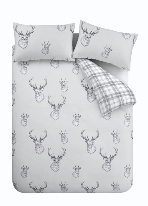 Stag Check Reversible Duvet Cover Set with Pillowcases