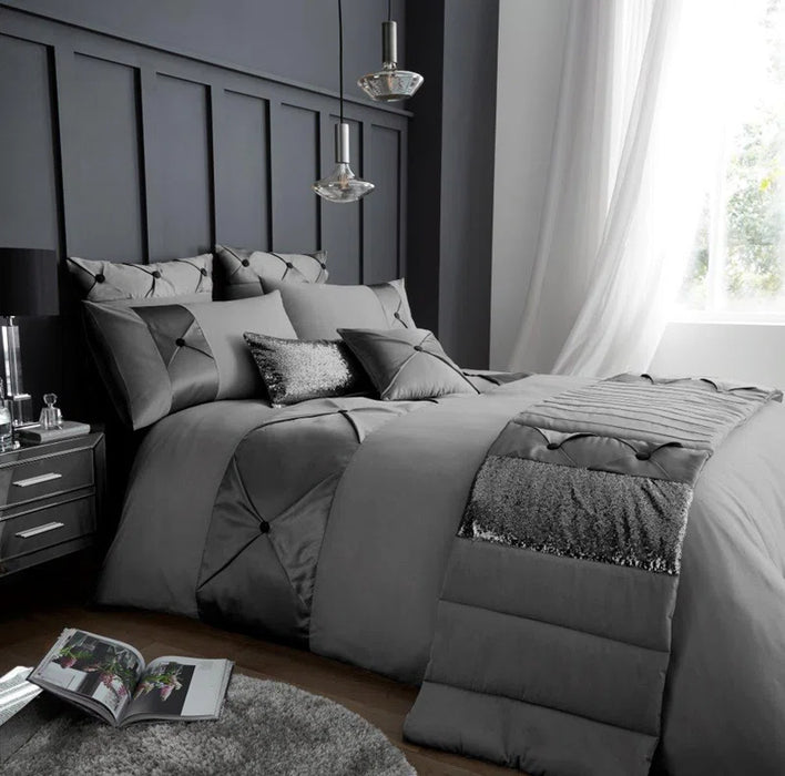 Solid Colour Cotton Blend Duvet Cover Set with Pillowcases – Durable and Comfortable Bedding