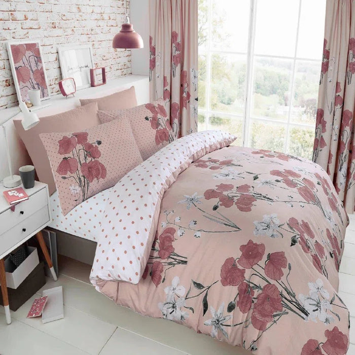 Floral Printed Cotton Blend Duvet Cover Set with Pillowcases