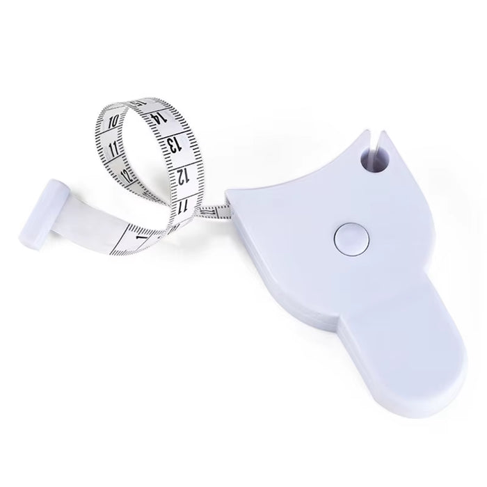Compact retractable measuring tape with inch and centimeter units for fitness and sewing