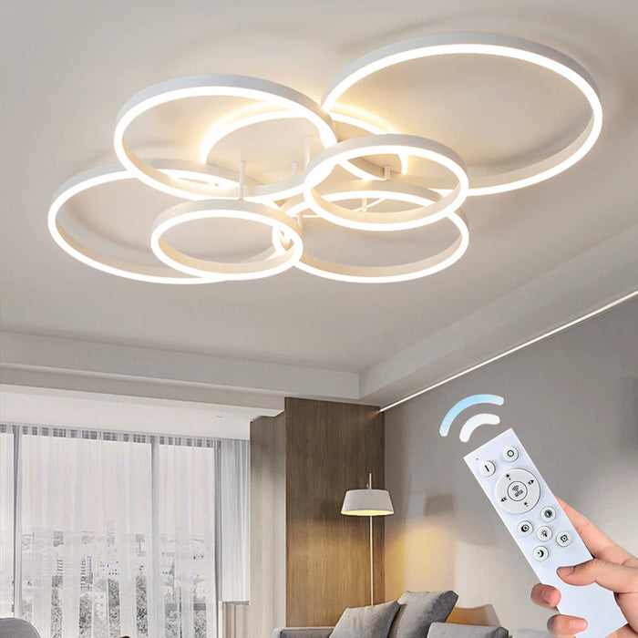 Modern LED Ceiling Chandelier – Dimmable with Remote Control - Samanta Factory