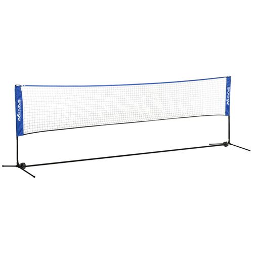 Adjustable height sports net for badminton, tennis, pickleball, and volleyball with rust-resistant frame and carry bag.