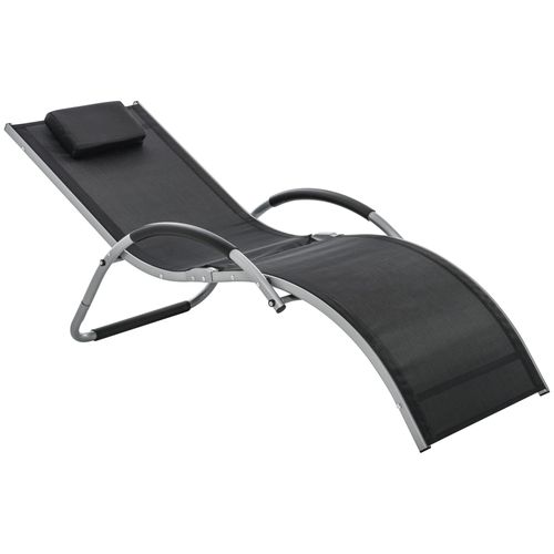 Outdoor reclining chair with breathable mesh seat, aluminium frame, and removable headrest