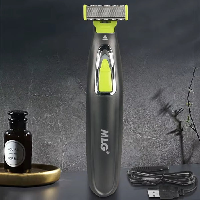 USB rechargeable electric shaver and trimmer with LED light for men