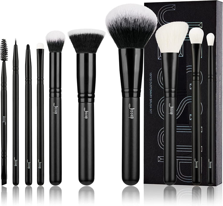 10-Piece Professional Makeup Brush Set – Soft Synthetic Bristles for Face & Eye Makeup