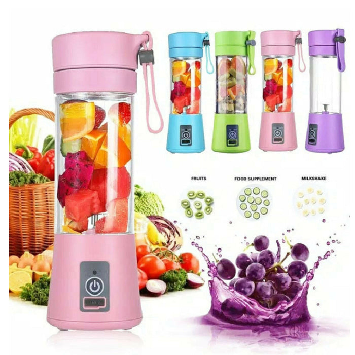 Portable 6-blade USB rechargeable smoothie blender in BPA-free cup for travel and gym