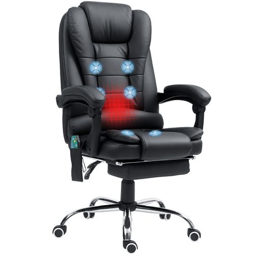 Executive massage office chair with heat therapy, vibration, and pop-out footrest