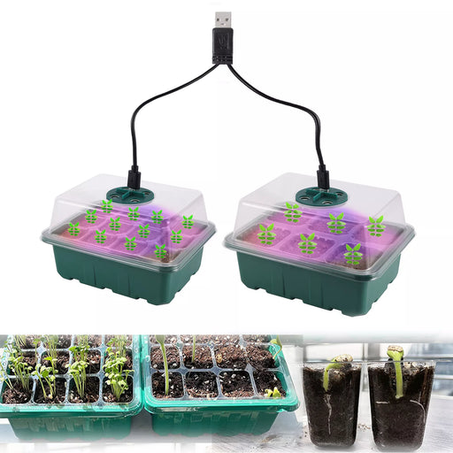 Indoor Seed Starter Trays with Full Spectrum Grow Light for Gardening