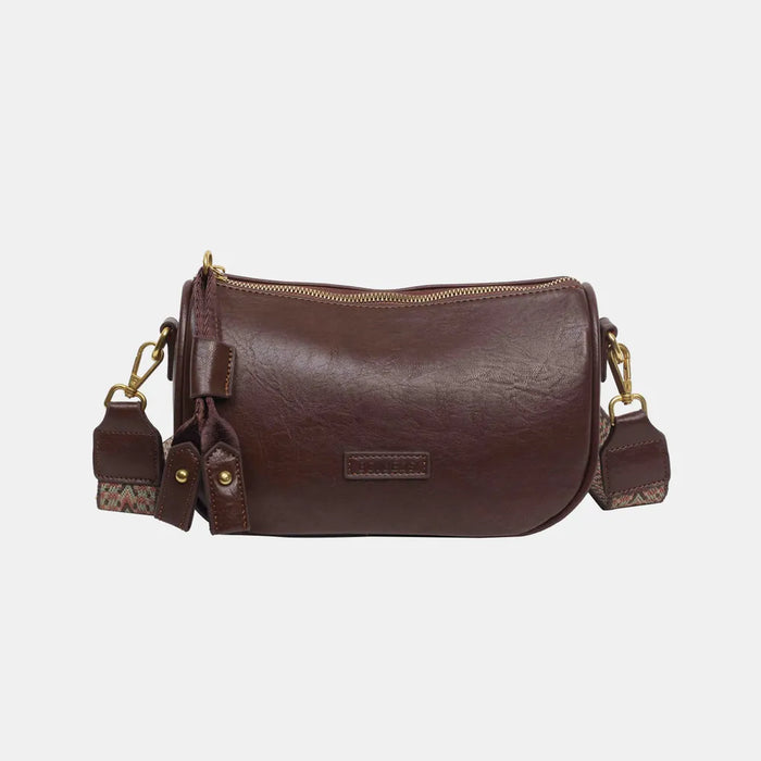 Sleek and stylish medium-sized shoulder bag made from PU leather
