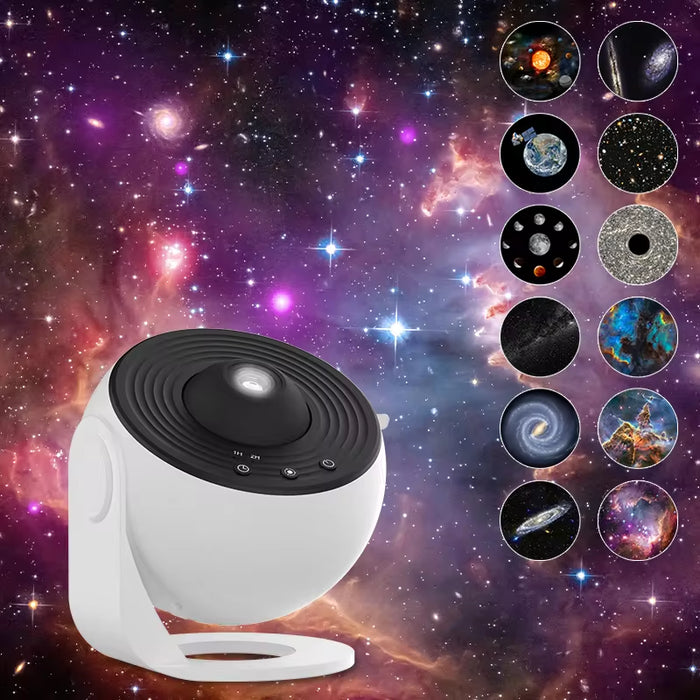 360° Night Light Galaxy Projector with rotating stars and nebula effects