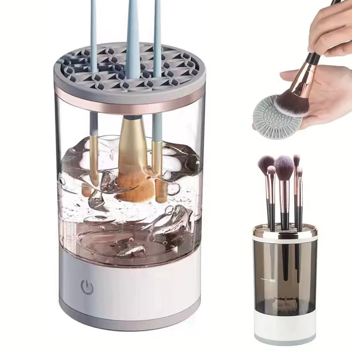 USB portable electric makeup brush cleaner and dryer for deep brush cleaning