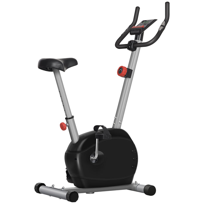 Compact magnetic resistance exercise bike with LCD screen and phone holder
