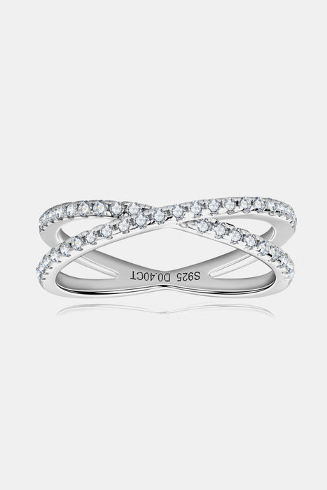 Minimalist Moissanite Ring – 925 Sterling Silver, Platinum-Plated with 0.4 Carat Moissanite