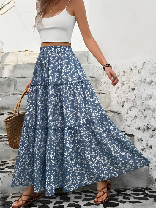 Lightweight tiered skirt for women in UK sizes with opaque polyester fabric