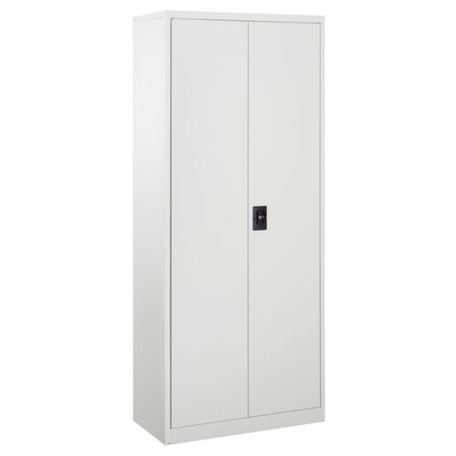 Durable 5-tier office storage cabinet with lockable doors and adjustable shelves