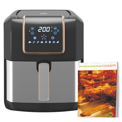 6.5L Digital Air Fryer in Black and Gold with LED Display and Removable Basket