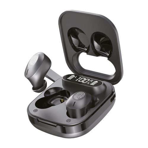 Wireless earbuds with touch controls, ergonomic fit, and charging case for immersive sound on the go.