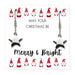 Pair of silver star charm drop earrings with Sterling Silver plated, nickel-free hooks, displayed on a "Merry & Bright" message card inside a black box.