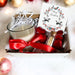 Christmas gift hamper with star earrings, linen scented candle and caramel chocolates

