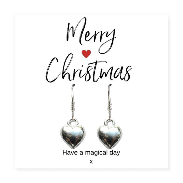 Mini Christmas Gift Hamper – Silver Heart Earrings & Candle Set - Samanta Factory