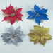 12 Pcs Christmas Large Poinsettia Glitter Flower Tree Hanging Party Xmas Decor