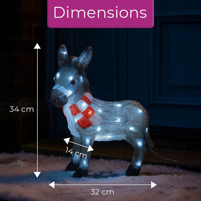 Neo 34 Cm Christmas Light 30 Cool White LED Acrylic Donkey