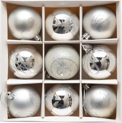 Christmas Baubles 9 X 6Cm Glitter Luxury Premium Tree Decorations Xmas Decor