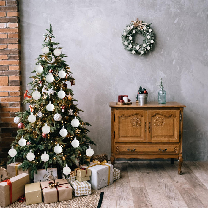 Christmas Baubles Hanging Decoration Shiny Glitter Balls Xmas Tree Ornament 50Mm