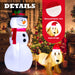 180 Cm Tall Inflatable Snowman and Dog Set with Built-In LED Lights