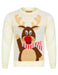 Kids Girls Christmas Jumper Waving Reindeer Pom Pom Nose Xmas Sweater Novelty