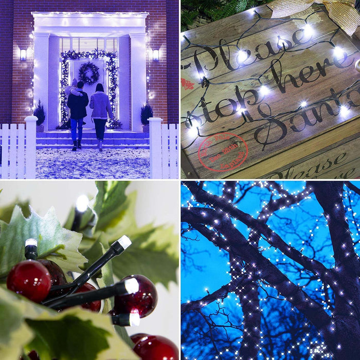 200 LED Bright White Christmas Xmas 8 Mode Sequence Indoor Outdoor Timer Lights