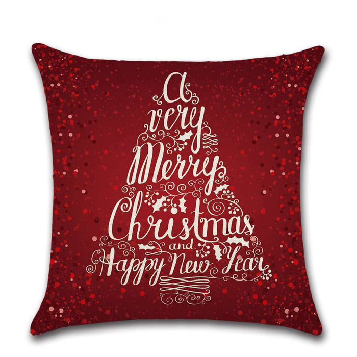 Christmas Pillow Case Cushion Cover Xmas Santa Claus Tree Snow Home Decor 45*45