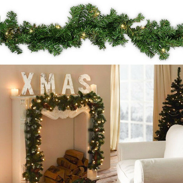 16Ft Christmas Garland with Lights Pre Lit for Door Wreath Stair Fireplace Tree