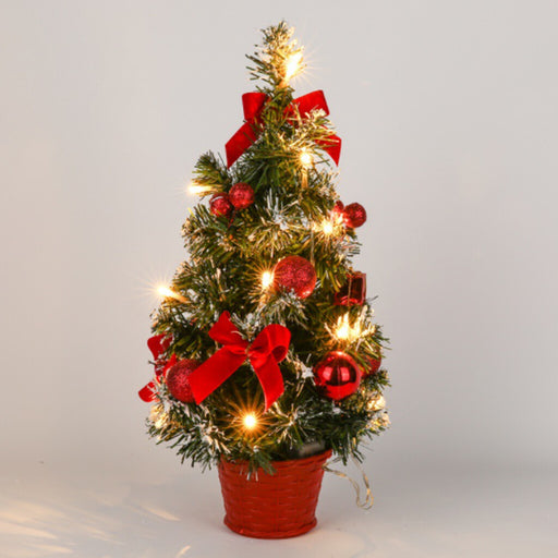 40Cm Tabletop Artificial Small Mini Christmas Tree LED Lights Ornament Xmas Gift