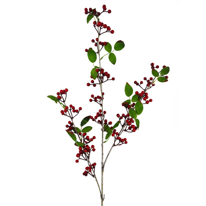 Artificial Sprays – 80cm Luxurious Red Christmas Berry Stems - Samanta Factory